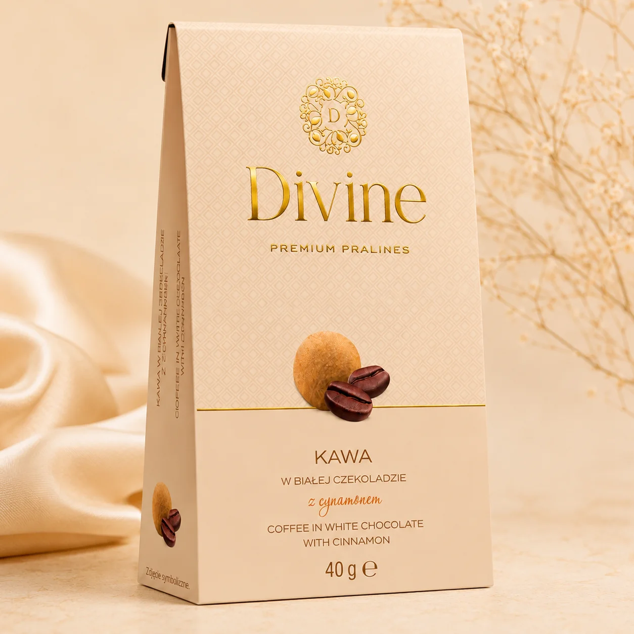 Kawa w białej czekoladzie z cynamonem DIVINE 40 g