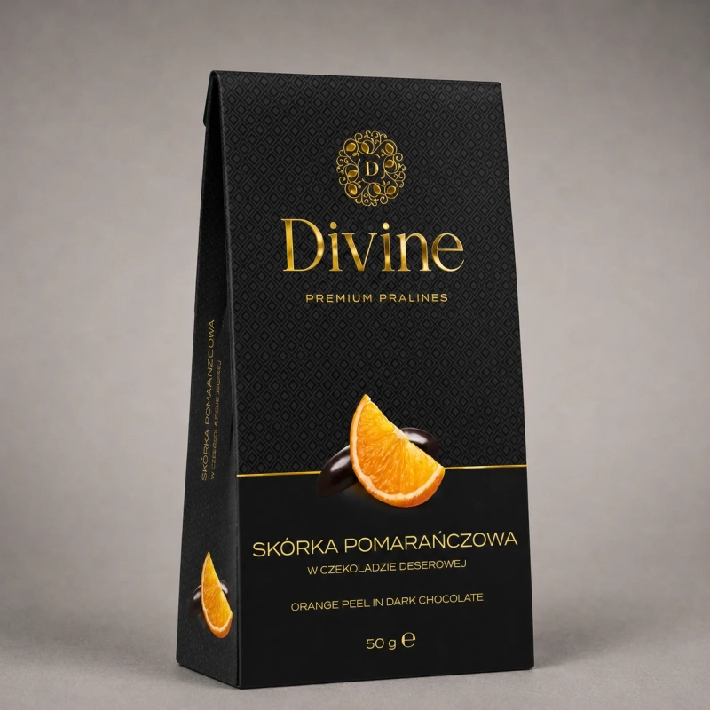 Skórka pomarańczowa w czekoladzie deserowej DIVINE 50 g